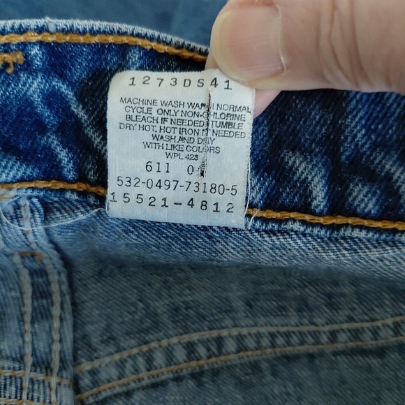 VINTAGE Levi's 512 Denim Jeans Size 14 USA Slim Fit Tapered Leg "R" Only Tag - Picture 12 of 13